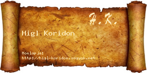 Higl Koridon névjegykártya